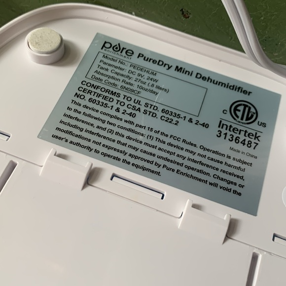 Pure Enrichment PureDry Mini Dehumidifier - Compact Water Tank - Picture 9 of 10
